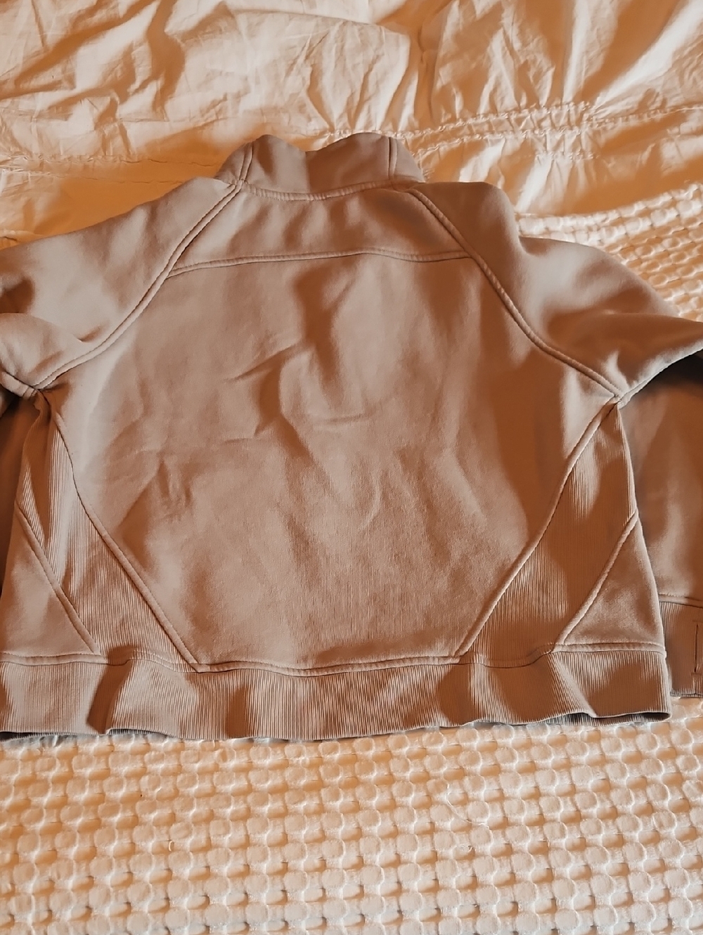 Danskin Taupe Half-Zip Cowl Neck Pullover Lg - Picture 3 of 3